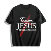 Premium Christian God Faith Lifetime Member Team Jesus Cotton T-Shirt in Black