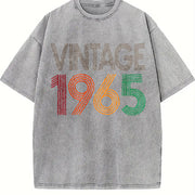 61st Birthday 1965 Vintage Washed T-Shirt in Gray