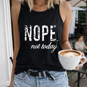 Nope Not Today Women's Color Cotton Tank Top in Black