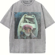 Glam Doll in a Boat Vintage Washed T-Shirt in Gray