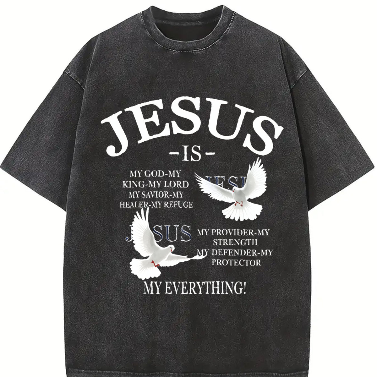 Retro Appearance Bold Vintage Washed T-Shirt in Black