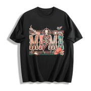 Western Mama Howdy Cowhide Cotton T-Shirt in Black