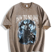 Bow to No One Medieval 90s Vintage Washed T-Shirt in Brown