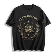 Stars Hollow Two- Sided Cotton T-Shirt in Black