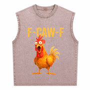 Chicken Vintage Washed Tank Top in Brown