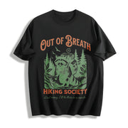 Out of Breath Hiking Society Cotton T-Shirt in Black
