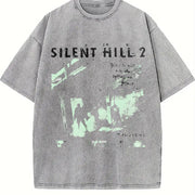 Silent Hill 2 vintage washed oversized T-shirt in Gray