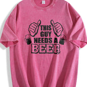 This Guy Needs a Beer Vintage Washed T-Shirt in Red