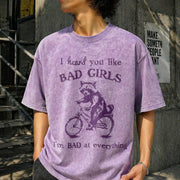 I Heard You Like Bad Girls Vintage Washed T-Shirt in Purple