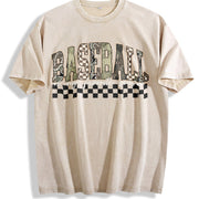 Camo Baseball Mama Coquette Baseball Military Camouflage Vintage Washed T-Shirt in Beige