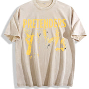 Pretenders Band Batik Vintage Washed T-Shirt in Beige