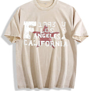Los Angeles California 1993 Tank Vintage Washed T-Shirt in Beige