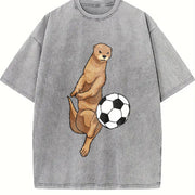 Otter Soccer Vintage Washed T-Shirt in Gray