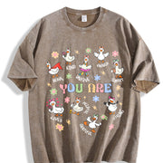 Silly Goose You Are Kind Vintage Washed T-Shirt in Brown