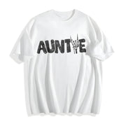 Auntie Skeleton New Aunt Cotton T-Shirt in White