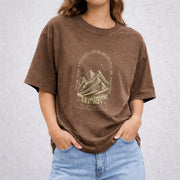Velaris City Of Starlight vintage washed oversized T-shirt in Brown