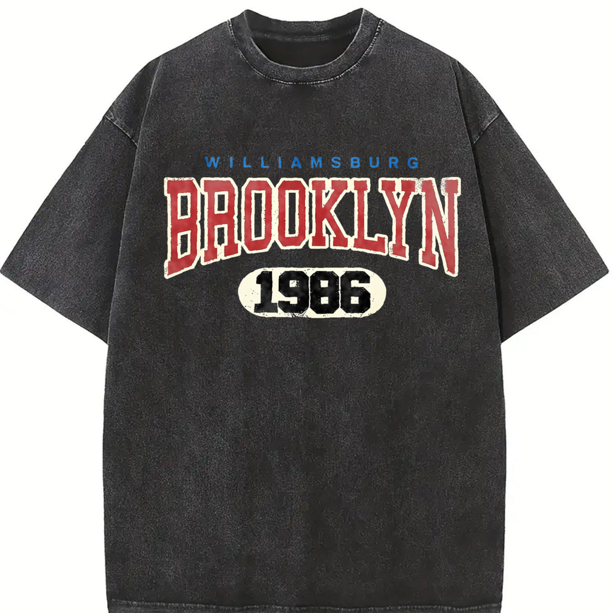 Williamsburg Brooklyn 1986 Sleeveless Tank Vintage Washed T-Shirt in Black