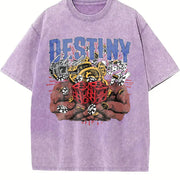 Destiny Club Casino Dice White Vintage Washed T-Shirt in Purple