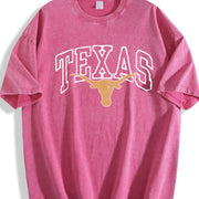 Texas Longhorn T Vintage Washed T-Shirt in Red