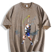 Anthony Howling Wolves Dunk vintage washed oversized T-shirt in Brown