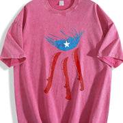Puerto Rico Flag Deer Vintage Washed T-Shirt in Red