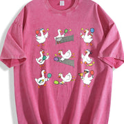 Goose Pickleball Geese Playing Pickleball for Team Vintage Washed T-Shirt in Red