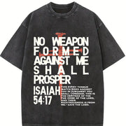 No Weapon Christian Jesus Easter vintage washed oversized T-shirt in Black