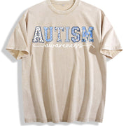 Autism Awareness Neurodiversity Vintage Washed T-Shirt in Beige