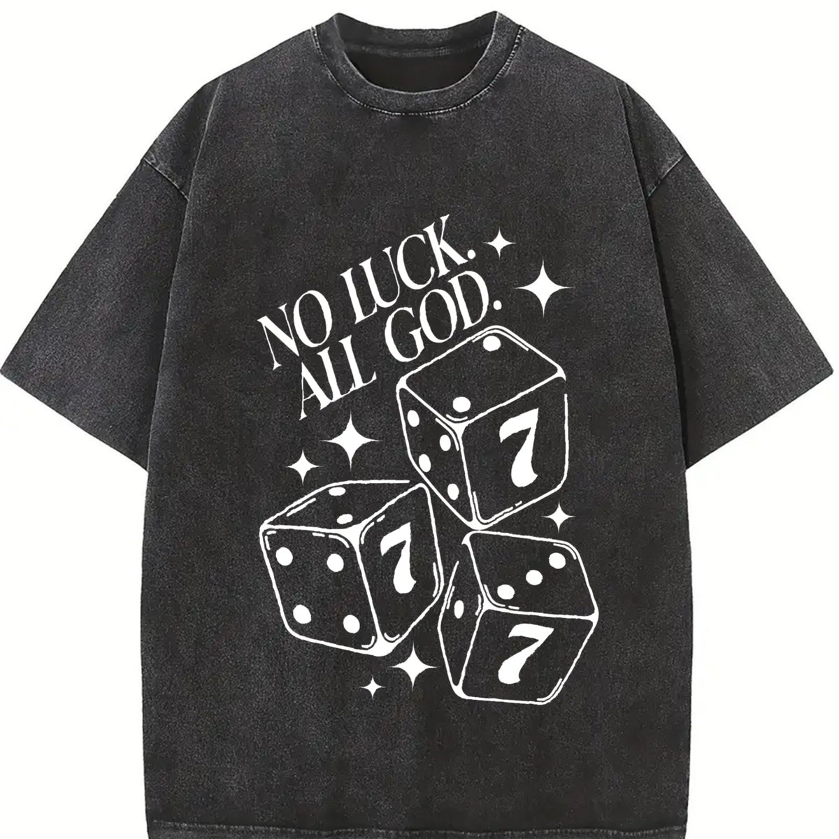 Distressed Stylish Vintage Washed T-Shirt in Black