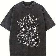 Distressed Stylish Vintage Washed T-Shirt in Black