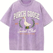 Porch Goose Social Club Vintage Washed T-Shirt in Purple