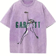 Garrett Wilson Air Garrett TD Touchdown Catch Football vintage washed oversized T-shirt in Purple