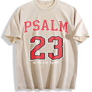 PSALM 23 Christian Gifts And t-shir vintage washed oversized T-shirt in Beige