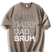 Dada Daddy Dad Bruh vintage washed oversized T-shirt in Brown