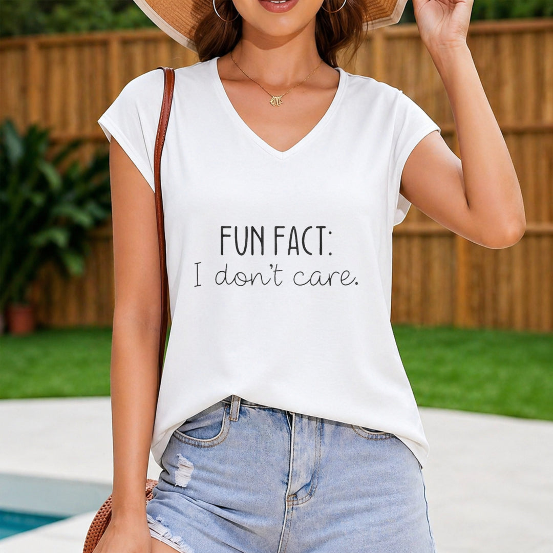Fun Fact I Don't Care Regular Vest Women's Color Cotton Tank Top in White