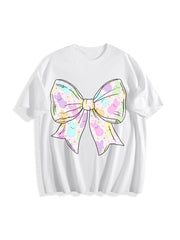 Coquette Easter Bow Cotton T-Shirt in White