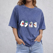 Ghost Acotar Book vintage washed oversized T-shirt in Blue