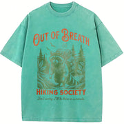 Out of Breath Hiking Society Vintage Washed T-Shirt in Blue
