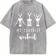 Wine Crock Screw Vintage Washed T-Shirt in Gray