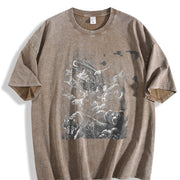 Wildlife Animals 90s Vintage Washed T-Shirt in Brown