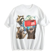 Three Raccoons Red Zero Coke Cotton T-Shirt in White