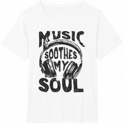 Music Soothes My Soul Cotton T-Shirt in White