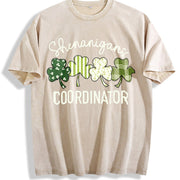 St Patricks Day Mom: Saint Paddys Mama Vintage Washed T-Shirt in Beige
