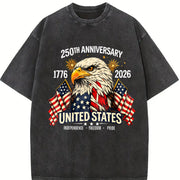 250th Anniversary United States Vintage Washed T-Shirt in Black