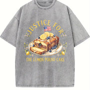 Justice for Lemon Pound Cake Vintage Washed T-Shirt in Gray