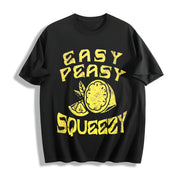 Easy Peasy Lemon Squeezy Cotton T-Shirt in Black