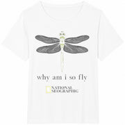 2026 National Geographic Inspired Dragonfly Cotton T-Shirt in White