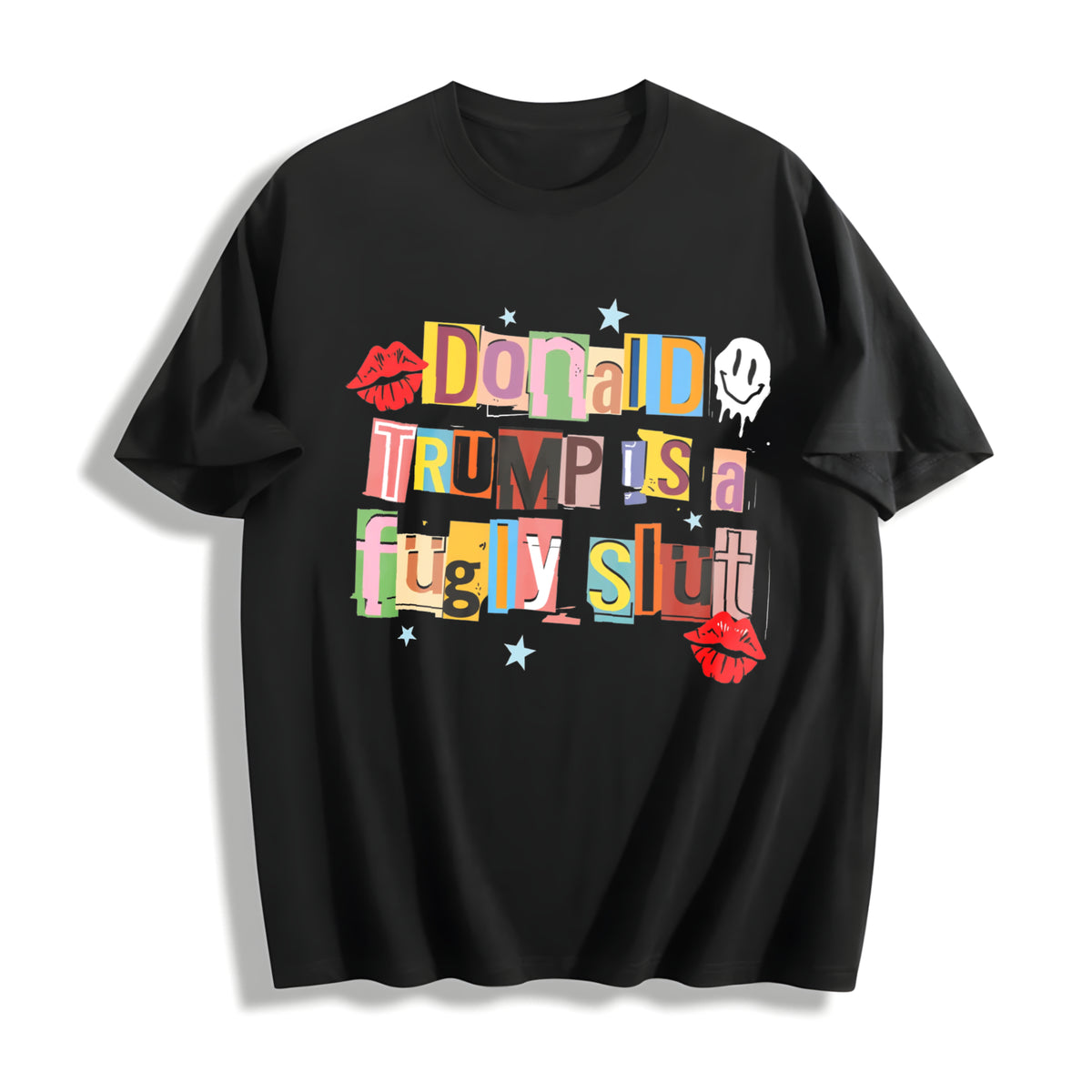 Anti Ice Wash # 100cottontee # DoubleSidedPrint # Cotton T-Shirt in Black