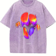 Midnight Thermal Face Art Tank Vintage Washed T-Shirt in Purple