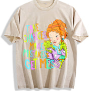 Take Chances Make Mistakes Get Messy Vintage Washed T-Shirt in Beige